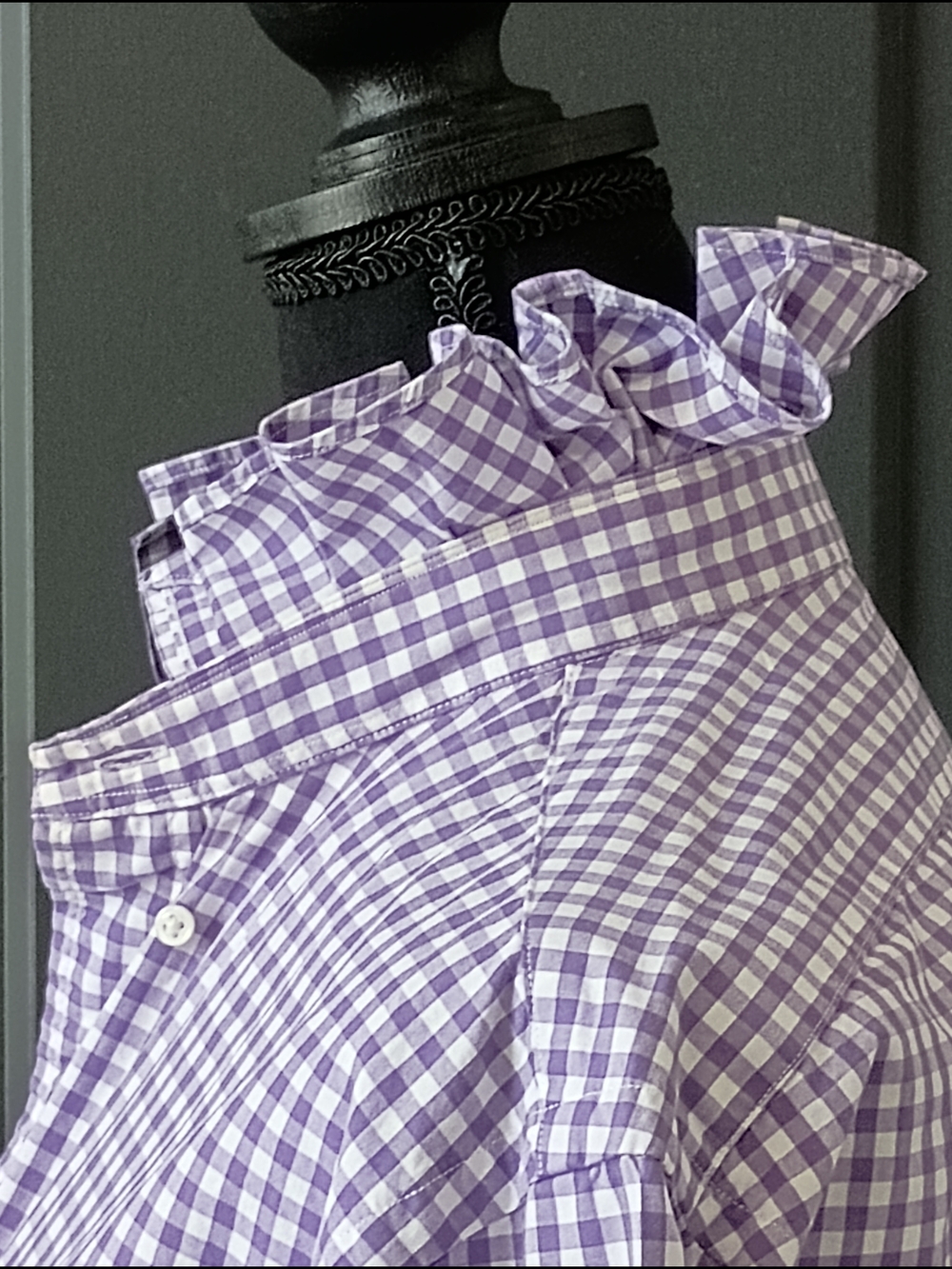 Upcycled Women's Ralph Lauren Ruffled Collar Shirt #051 - Picture 5 of 10